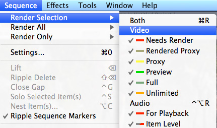 Sequence Setting 1 in FCP 7