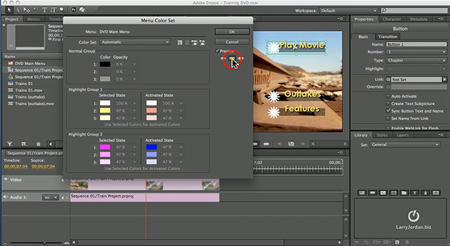 create dvd menu in encore cs6