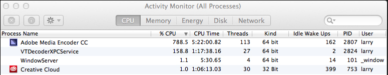 adobe media encoder osx vs pc performanc