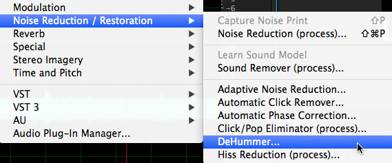 Adobe audition dehummer