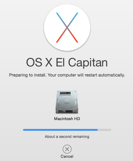 About a second remaining el capitan