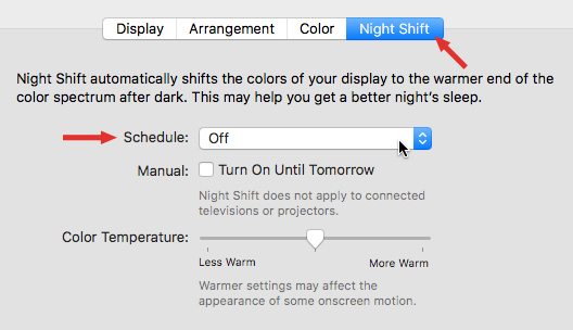 night shift mac os