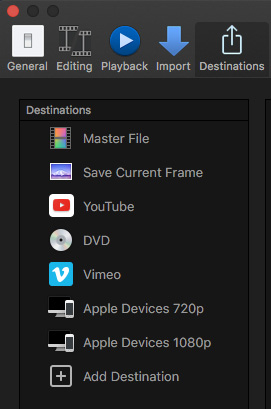 where does sharing go in final cut pro 10.3.4 sierra