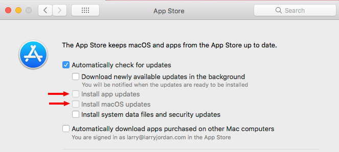 turn off auto update software for qb for mac