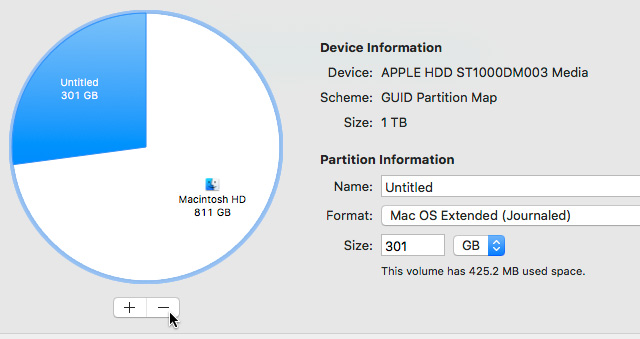 partitioining for mac sierra