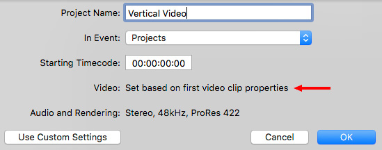 final cut pro x 10.3.4 custom aspect ratio