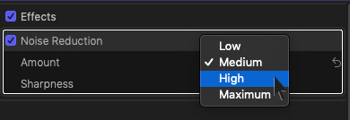 final cut pro video noise reduction