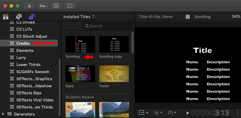 final cut pro x 10.3.4 テキスト