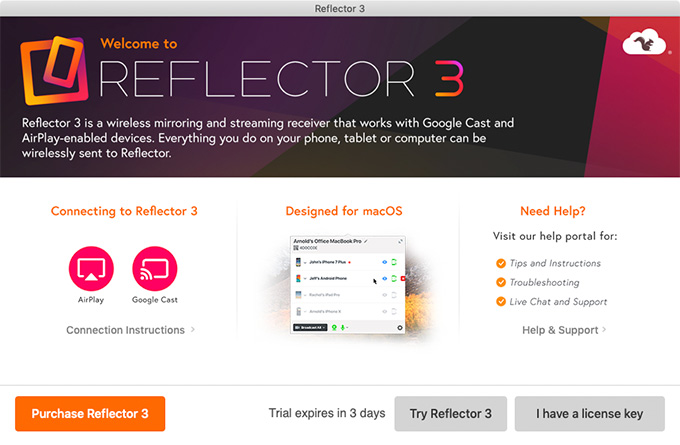 reflector 2 not showing on phone