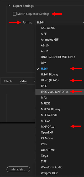 adobe premiere pro 2.0 video settings compress